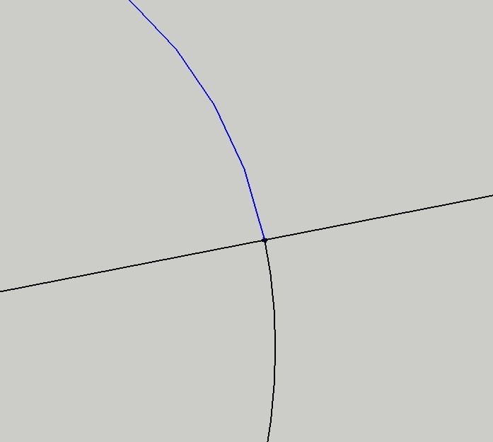 cad导入sketchup,曲线与直线的相交端点问题 -
