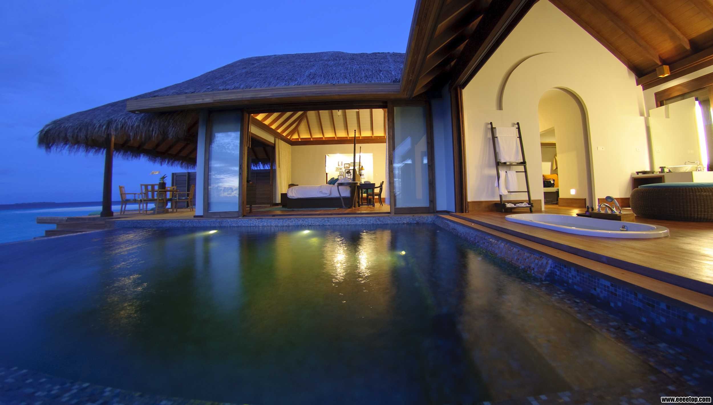 Overwater Pool Villa by night.jpg